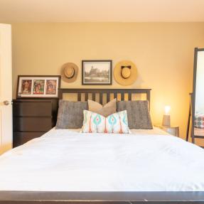 Bedroom picture side dresser and side standing mirror
