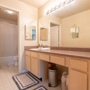 Bedroom picture sink mats two on floor 