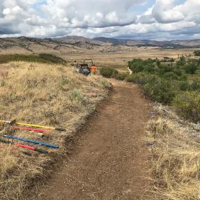 Construction equipment on the Eagle Trail