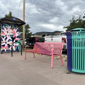 Bus shelter art 