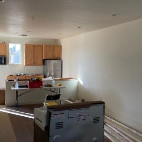 2152-2156 Violet - interior living room and kitchen in progress