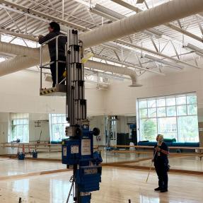 Cleaning during the annual shut down at East Boulder Community Center