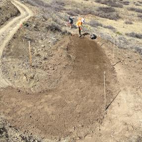 Crews work to construct the new Shale Trail north of Boulder