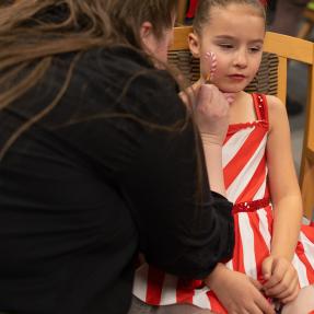 face painting at the winter dance concert 2024