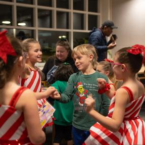 friends celebrate after the concert