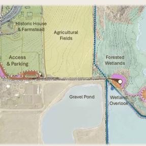 Design showing the proposed healing trail at the Fort Chambers Poor Farm property.