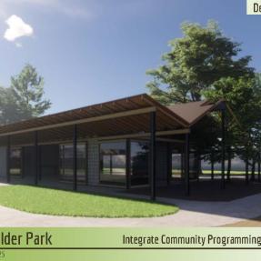 Rendering of the proposed existing pavilion renovation.