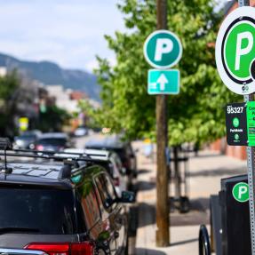 Parking sign in downtown Boulder