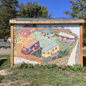 Colorful mosaic of a neighborhood
