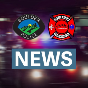 Decorative graphic that says news and has the logo for Boulder Police and Boulder Fire-Rescue