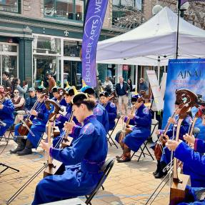 Musical group performing on the Pearl Street Mall