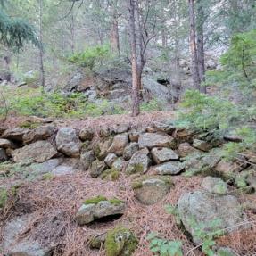 Overview of Barker Gravity Pipeline - Rock Retaining Wall, view to the Southeast