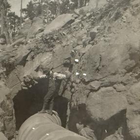 November 1909, the gravity pipeline at the point where it enters Tunnel 2. 