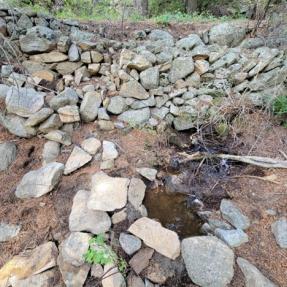 Overview of Rock Retaining Wall and Catch-Basin, view to the Southeast