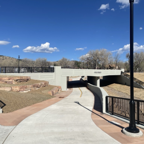 multi-use path and bike/pedestrian underpass beneath road 