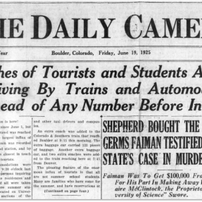 Crushes of Tourists newspaper clipping from 1925 