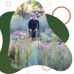 Kevin Philip Williams in a garden