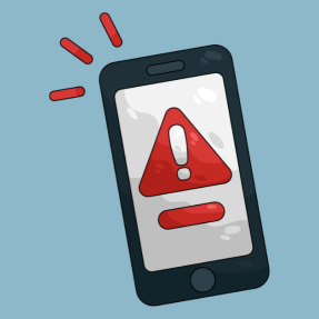 city of boulder cell phone graphic with alert sign