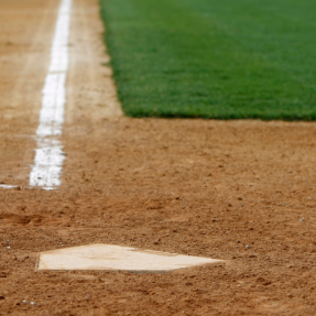 Picture of baseball diamond on field 