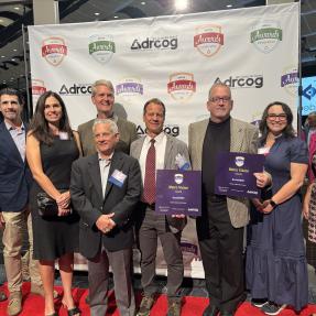 Representatives from the City of Boulder, BVSD and Flatirons Habitat at the DRCOG Metro Vision Award.