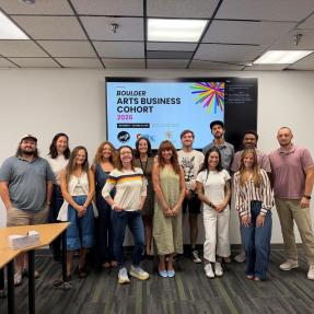 Artists of the Arts Business Cohort gathered for a photo