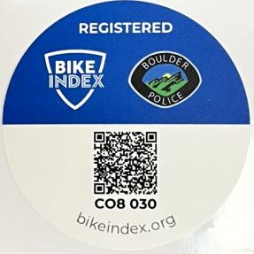 Bike Index Sticker with QR code and police logo